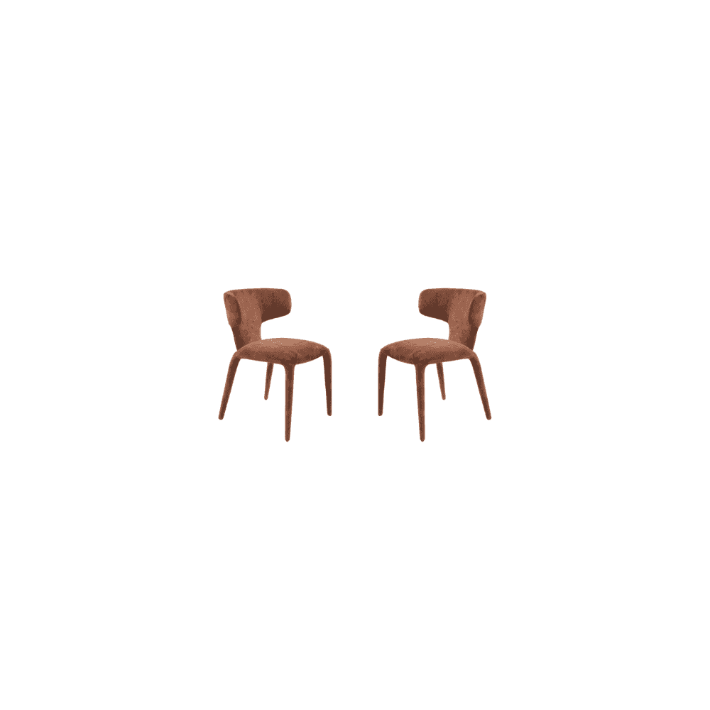 Sahara Dining Chairs Rust Fabric Seat Set of 2 by Tommy Franks