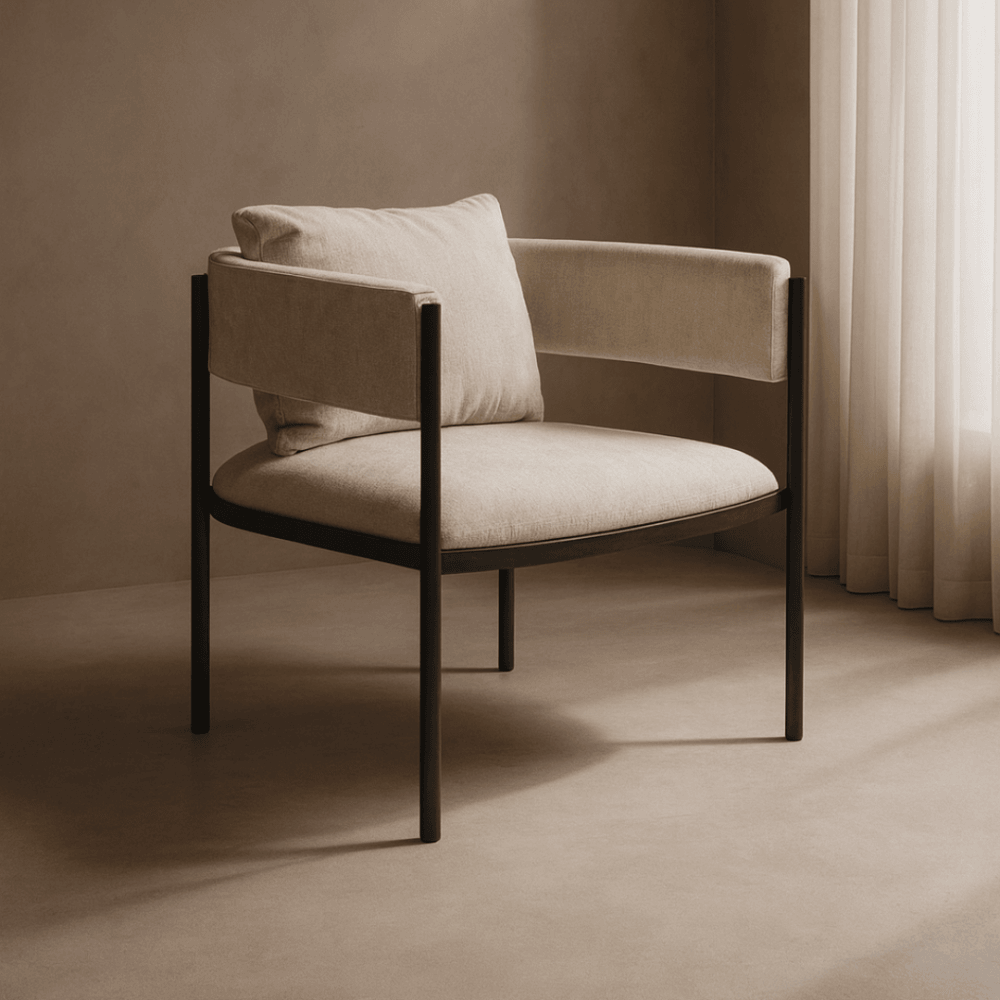 Envie Grey Beige Fabric Lounge Chair by Tommy Franks