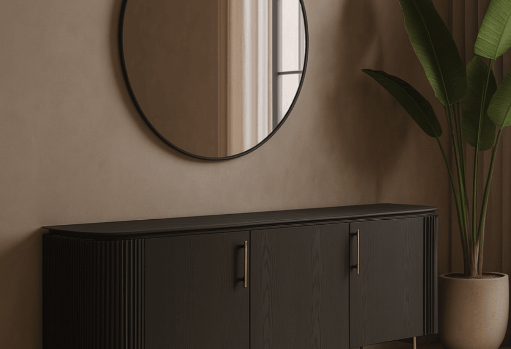 Lantine Black Oak & Brass Buffet by Tommy Franks
