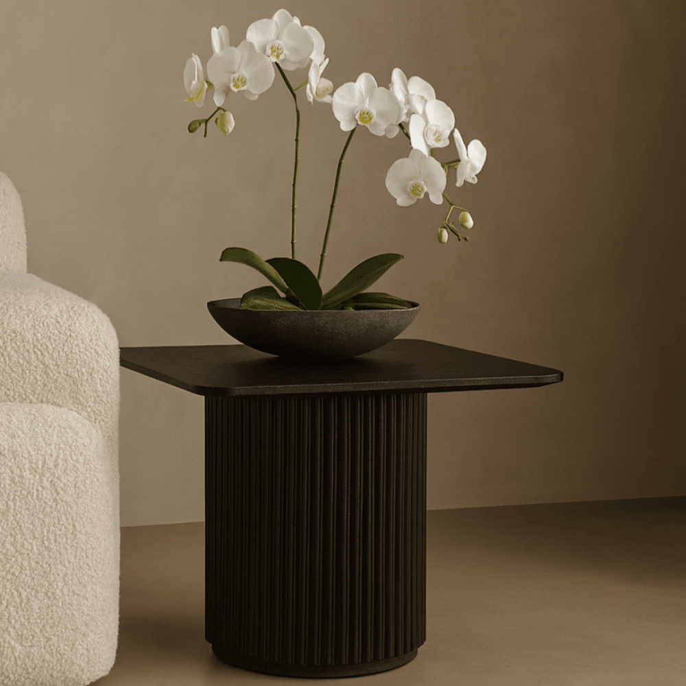 Lantine Black Oak & Lacquer Side Table by Tommy Franks