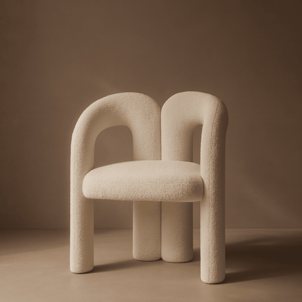 Mavis Polar Bouclé Dining Chair by Tommy Franks