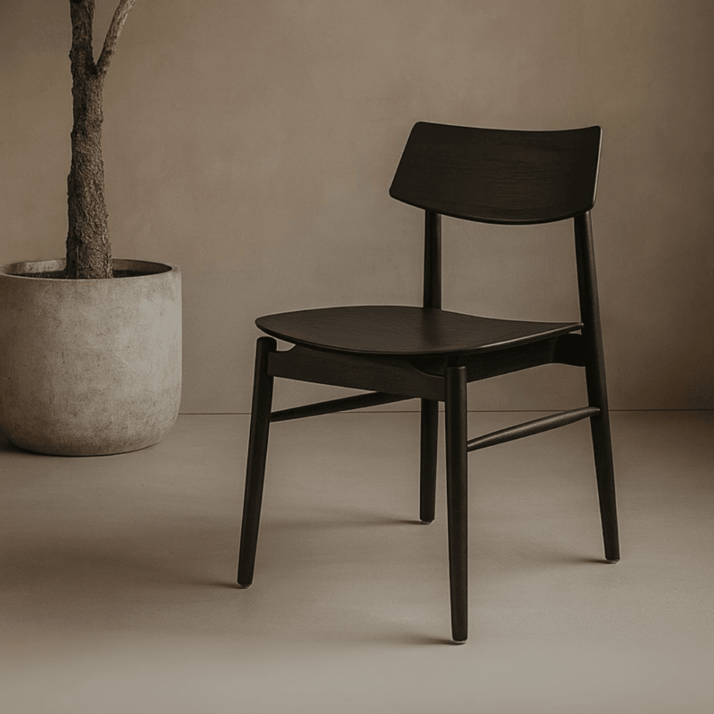 Mono Matte Black Solid Oak Dining Chair by Tommy Franks