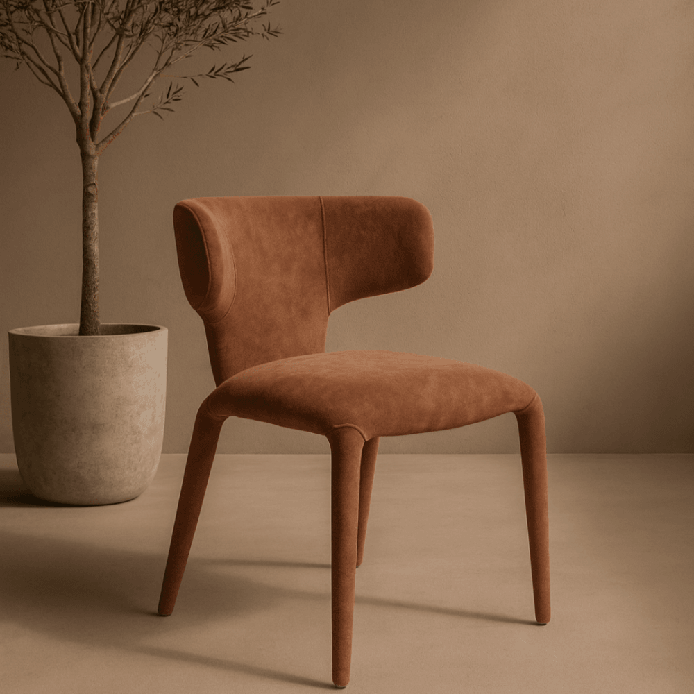 Sahara Dining Chairs Rust Fabric Seat Set of 2 by Tommy Franks