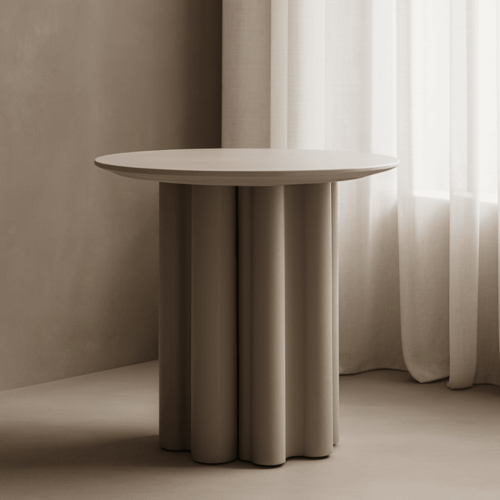 Moon Side Table Matte Beige by Tommy Franks