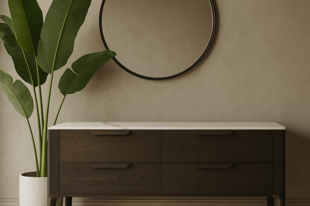 Palmetto Dark Oak & Ceramic Chest of Drawers by Tommy Franks