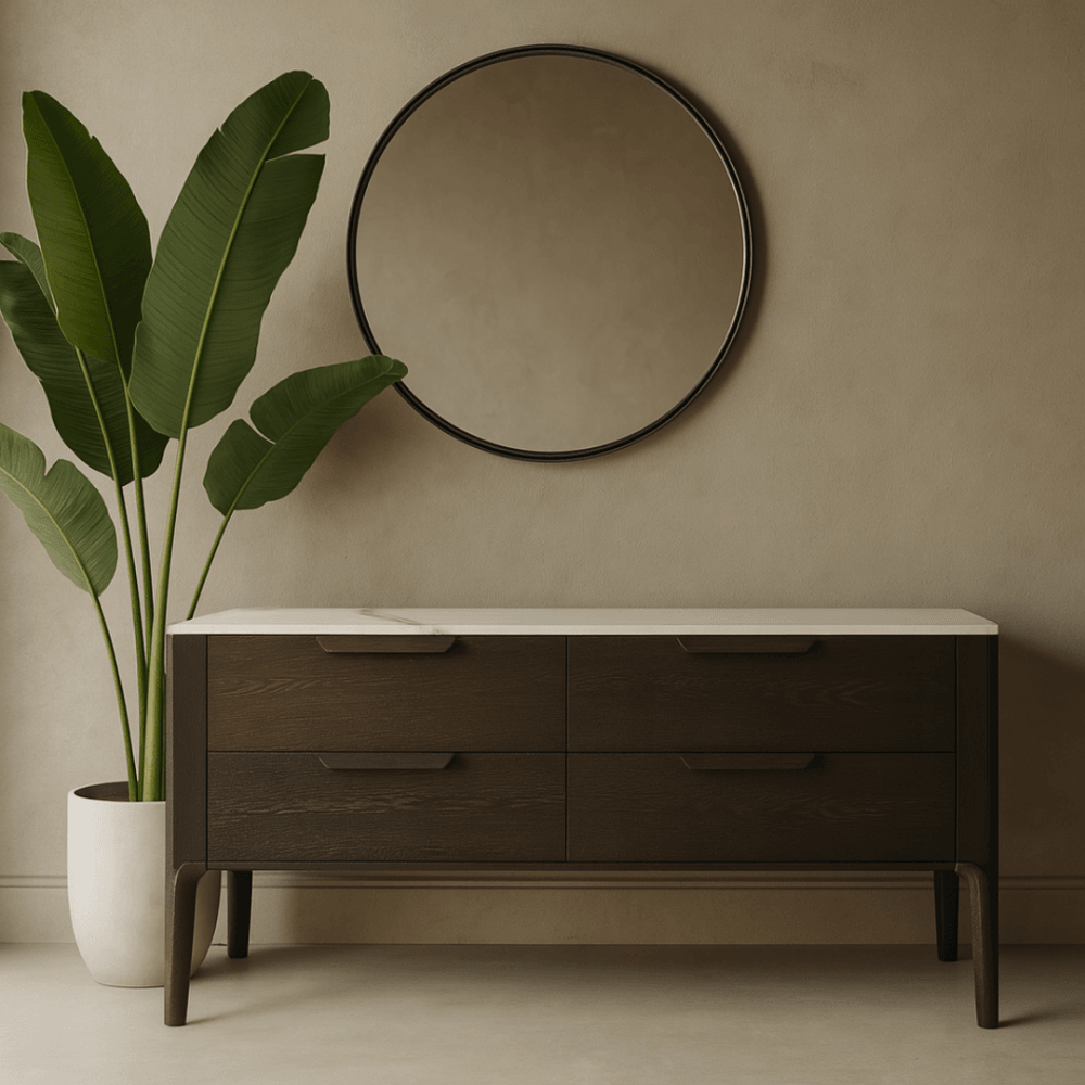 Palmetto Dark Oak & Ceramic Chest of Drawers by Tommy Franks