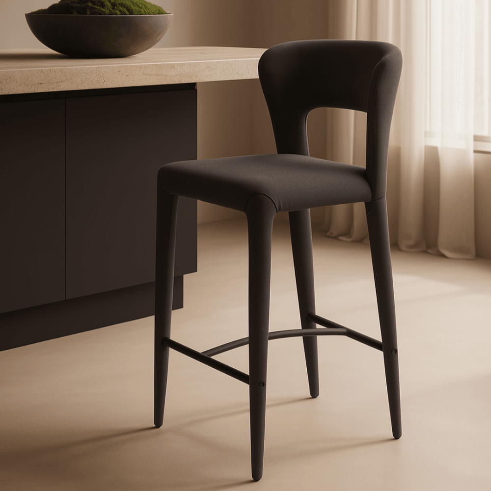 Pari I Luxe Cinder Grey Bar Stool by Tommy Franks