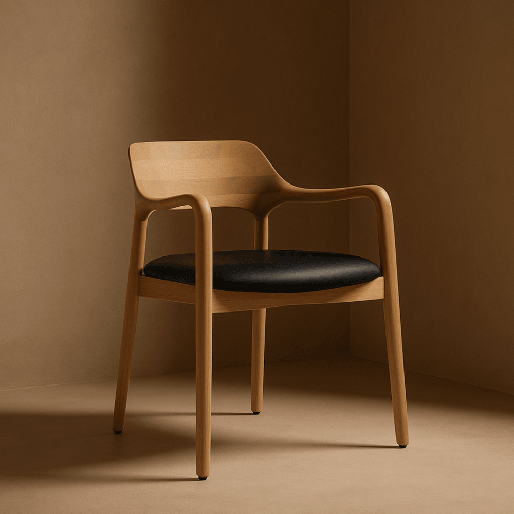 Siena Dining Chair Ash & Oak Wood Frame & Fabric Seat by Tommy Franks
