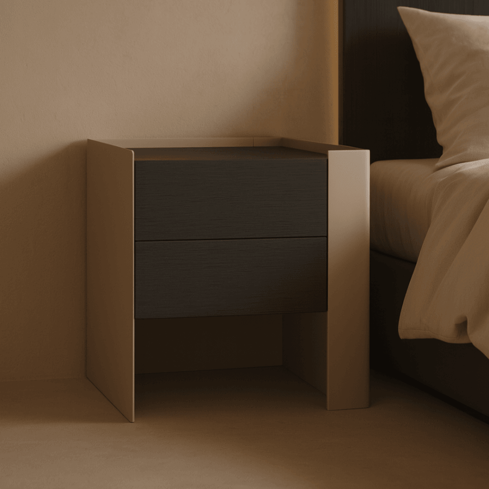Tunica Taupe Pair of Bedside Tables by Tommy Franks