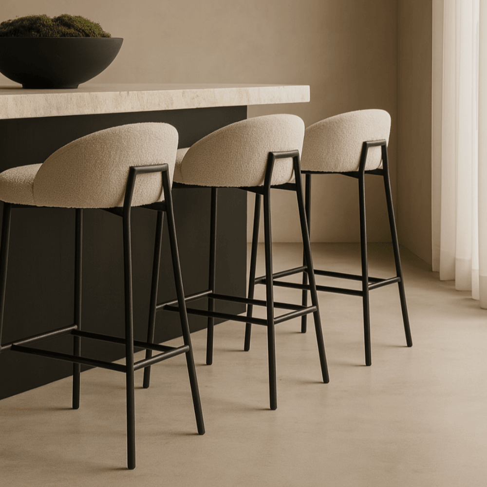 Tux Polar Bouclé Counter Stool by Tommy Franks