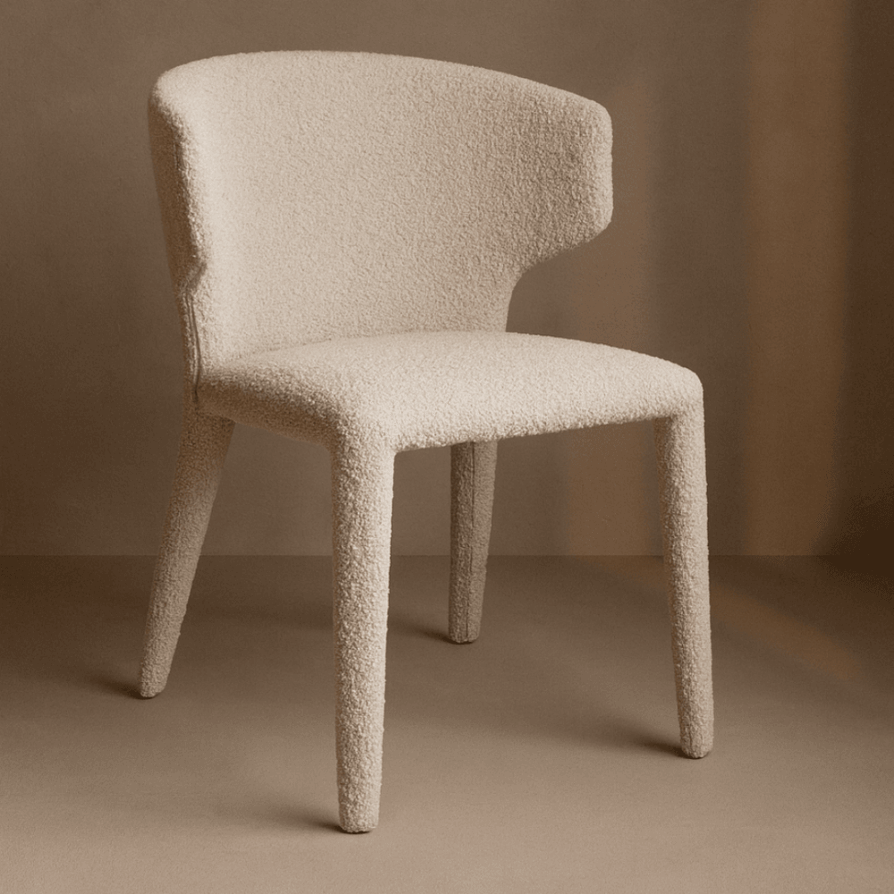 Vela Polar Bouclé Dining Chair by Tommy Franks