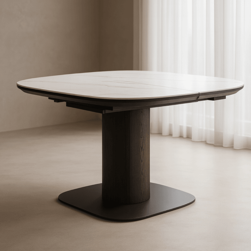Vita White Ceramic Extension Dining Table by Tommy Franks