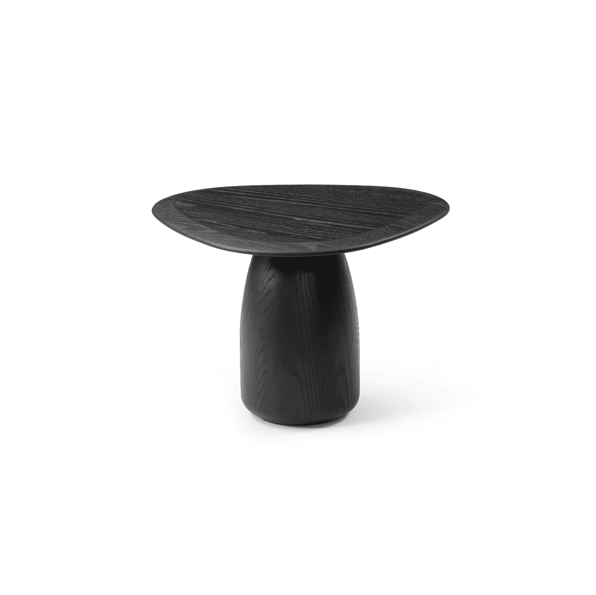 Basilca Matte Black Wood Side Table by Tommy Franks
