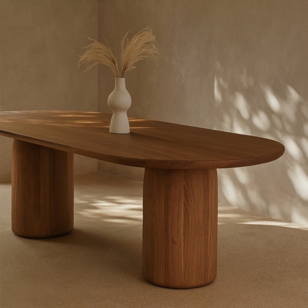Basilca Walnut Wood Dining Table by Tommy Franks