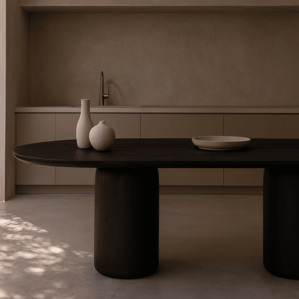 Basilca Matte Black 270cm Wood Dining Table by Tommy Franks