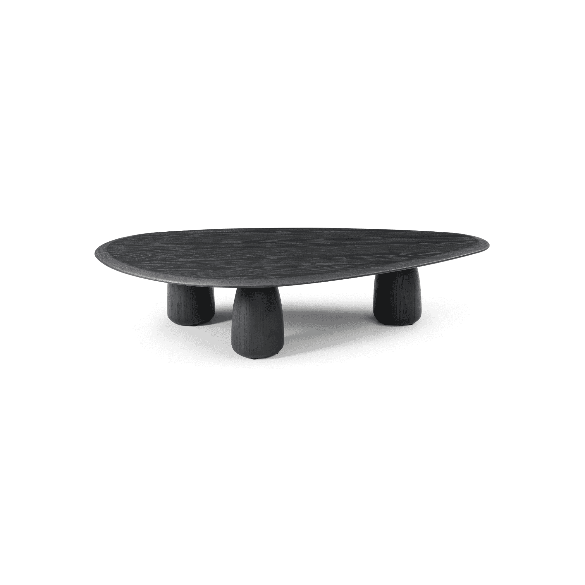 Basilca Matte Black Wood Coffee Table by Tommy Franks