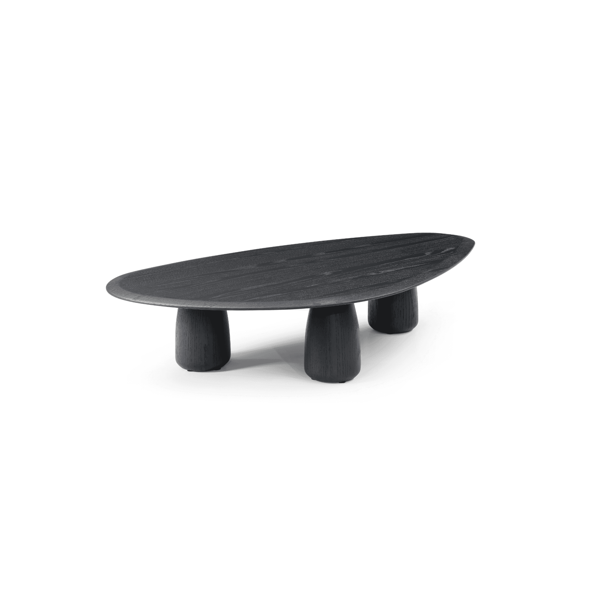 Basilca Matte Black Wood Coffee Table by Tommy Franks