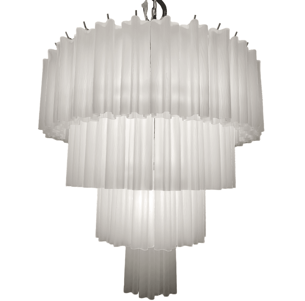 Savoy Polished Chrome 4 Tier Chandelier with Frosted Glass by Luxe Collection
