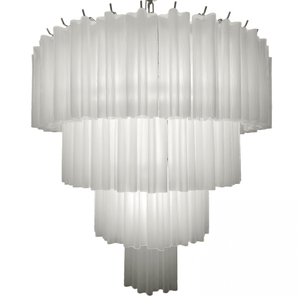 Savoy Polished Chrome 4 Tier Chandelier with Frosted Glass by Luxe Collection