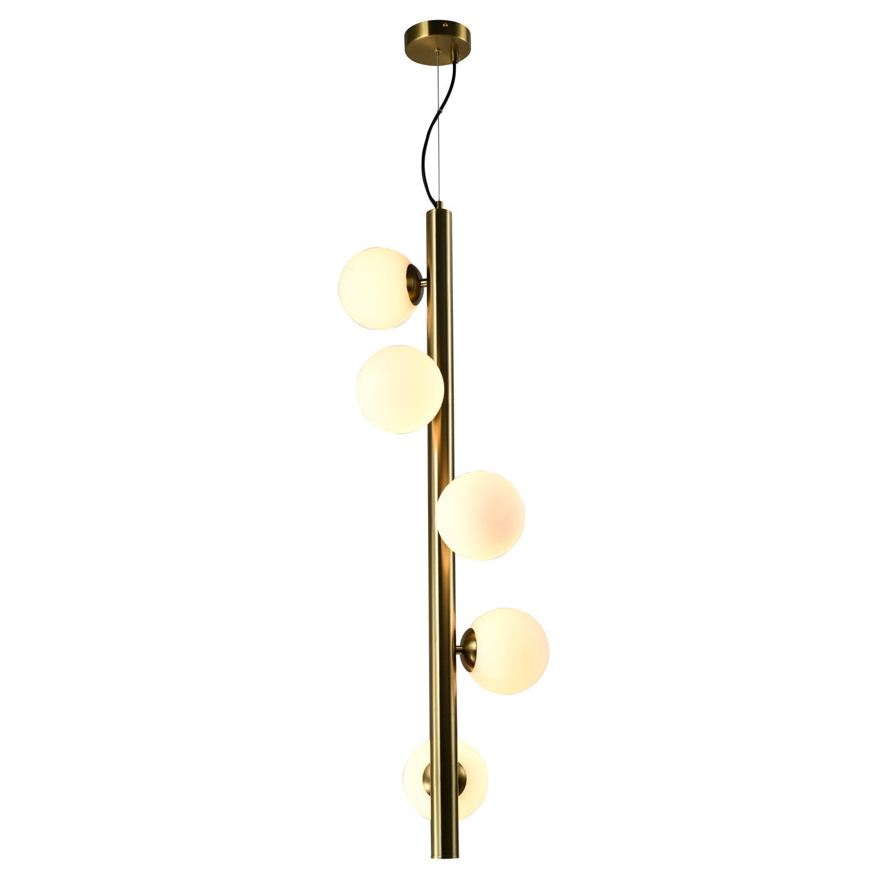 Elorie Antique Brass & Opal Globes Pendant Light by Richmond Interiors