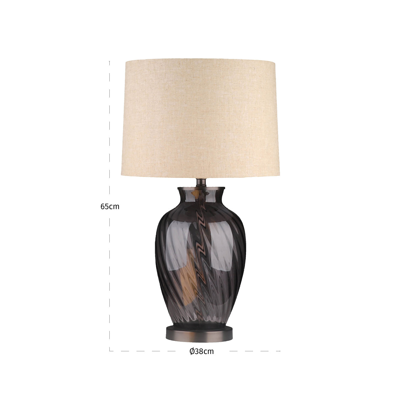 Rowan Smoke Glass Table Lamp by Richmond Interiors