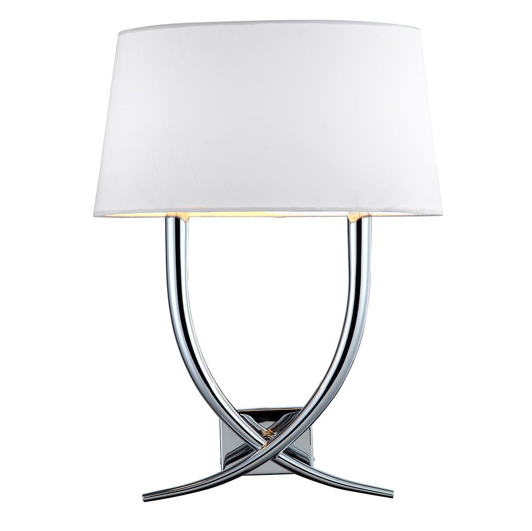 Arianna Polished Nickel & Cream Shade Wall Lamp by RV Astley