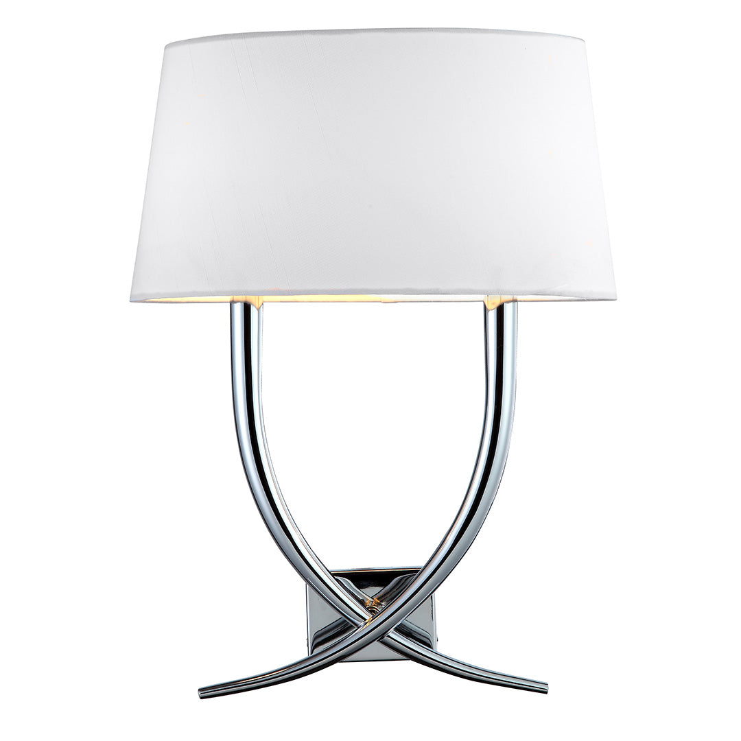 Arianna Polished Nickel & Cream Shade Wall Lamp by RV Astley