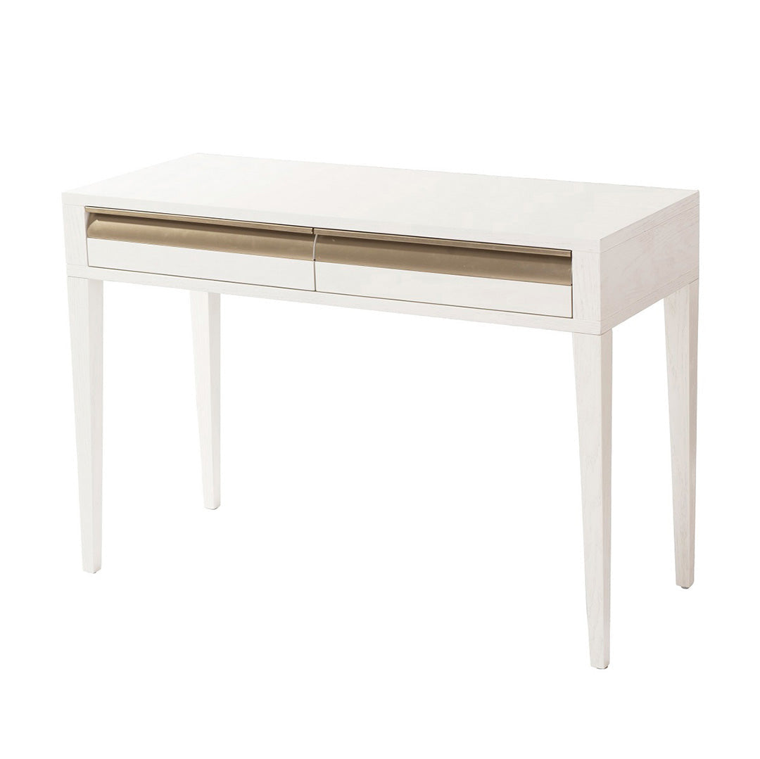 Rhona White Veneer & Metal 2 Drawer Dressing Table by RV Astley