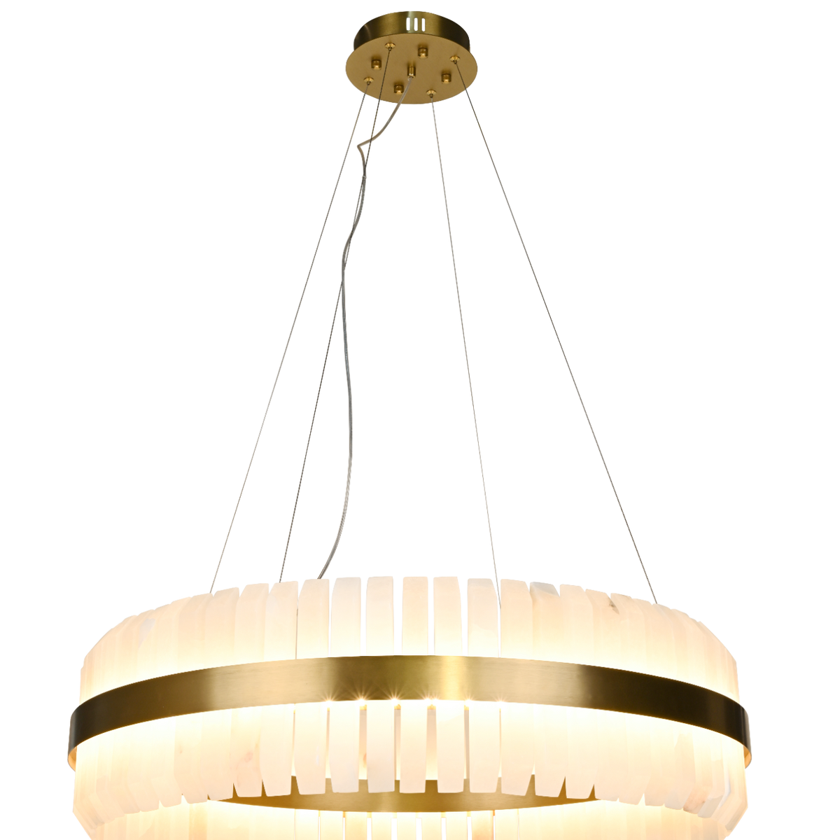 Salerno Gold & Alabaster Pendant 80cm by Luxe Collection