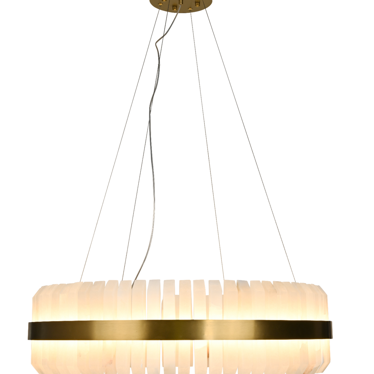Salerno Gold & Alabaster Pendant 65cm by Luxe Collection