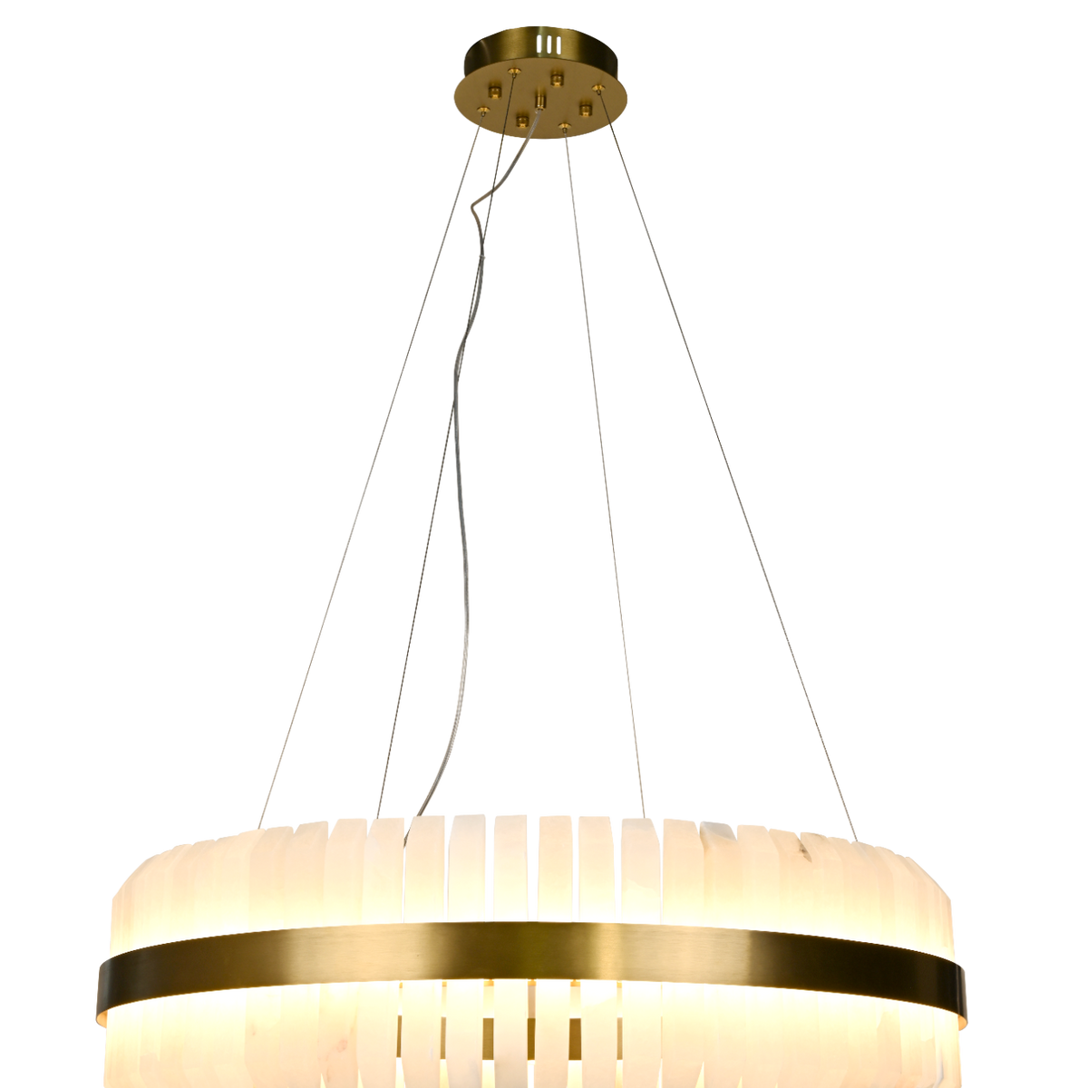 Salerno Gold & Alabaster Pendant 65cm by Luxe Collection