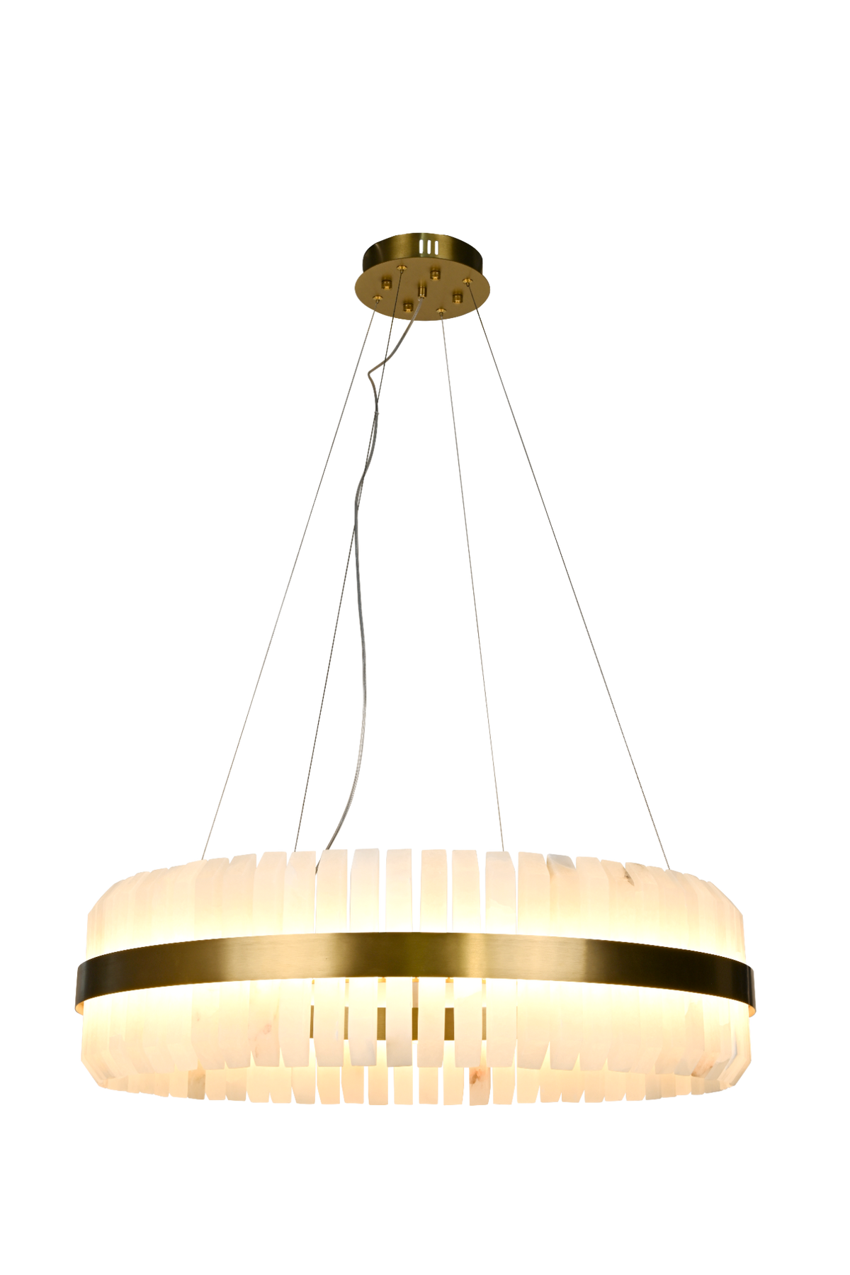 Salerno Gold & Alabaster Pendant 80cm by Luxe Collection