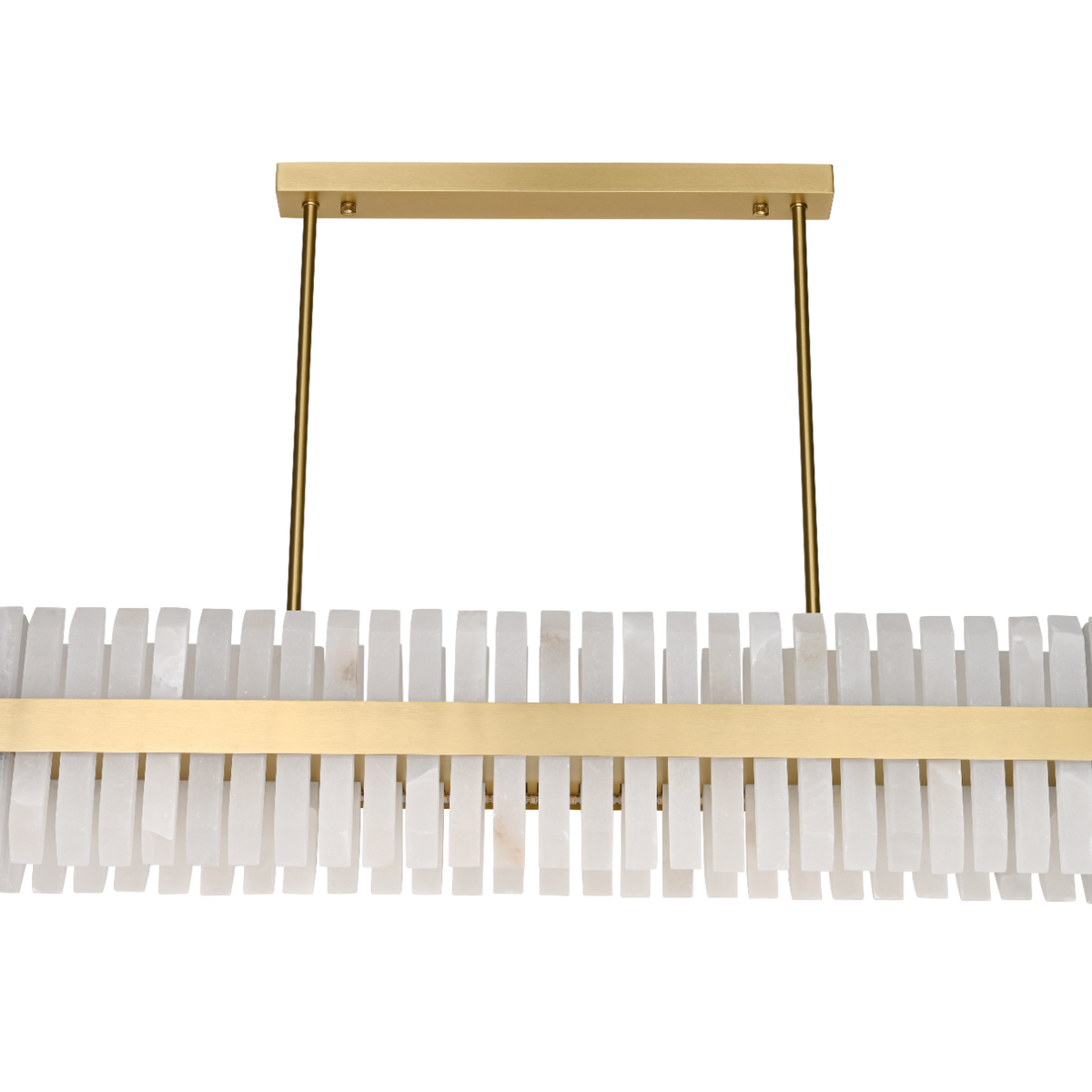 Salerno Gold & Alabaster Linear Dining Pendant 95cm Luxe Collection