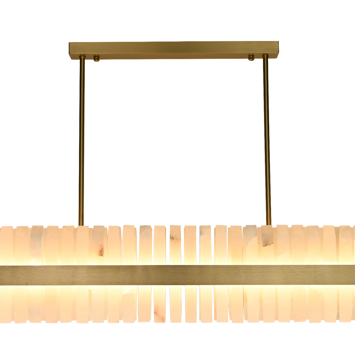 Salerno Gold & Alabaster Linear Dining Pendant 95cm by Luxe Collection