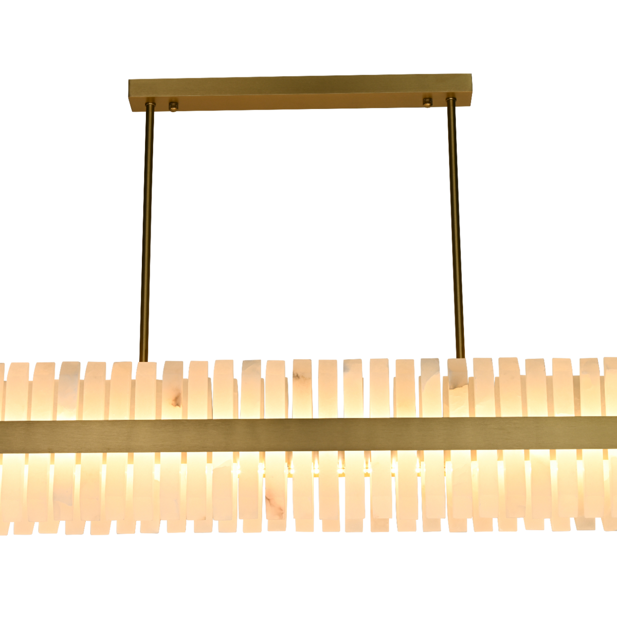 Salerno Gold & Alabaster Linear Dining Pendant 95cm Luxe Collection
