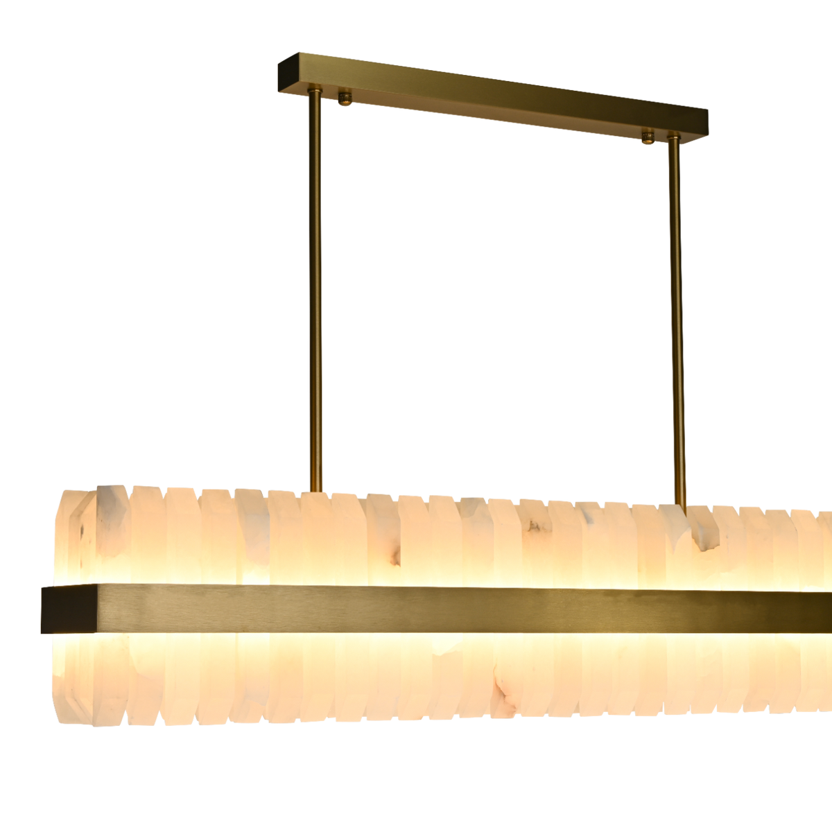 Salerno Gold & Alabaster Linear Dining Pendant 95cm by Luxe Collection