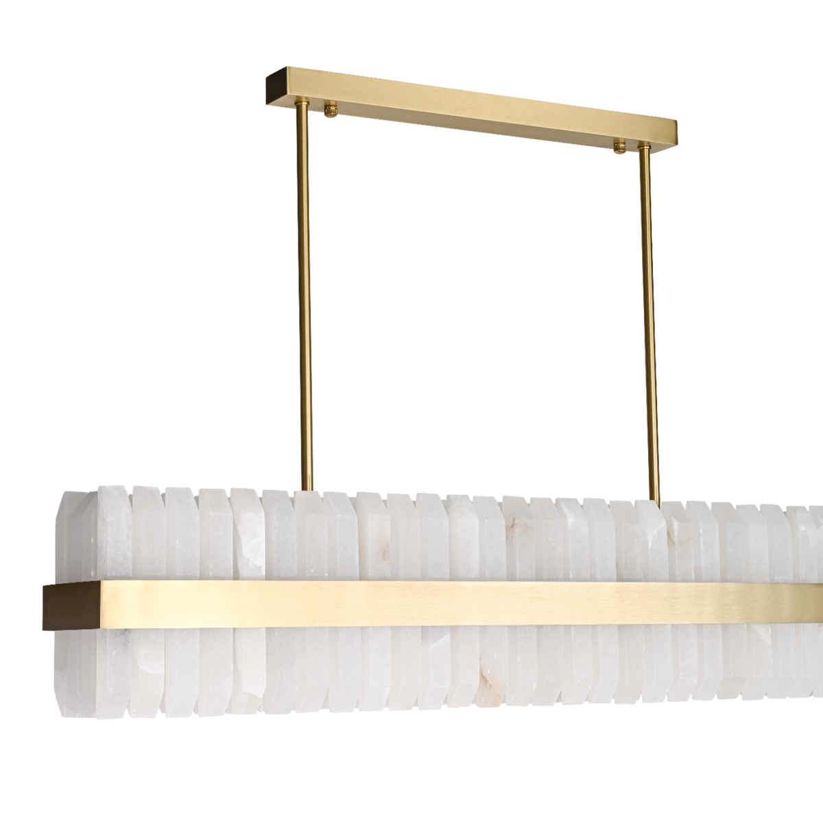 Salerno Gold & Alabaster Linear Dining Pendant 95cm by Luxe Collection