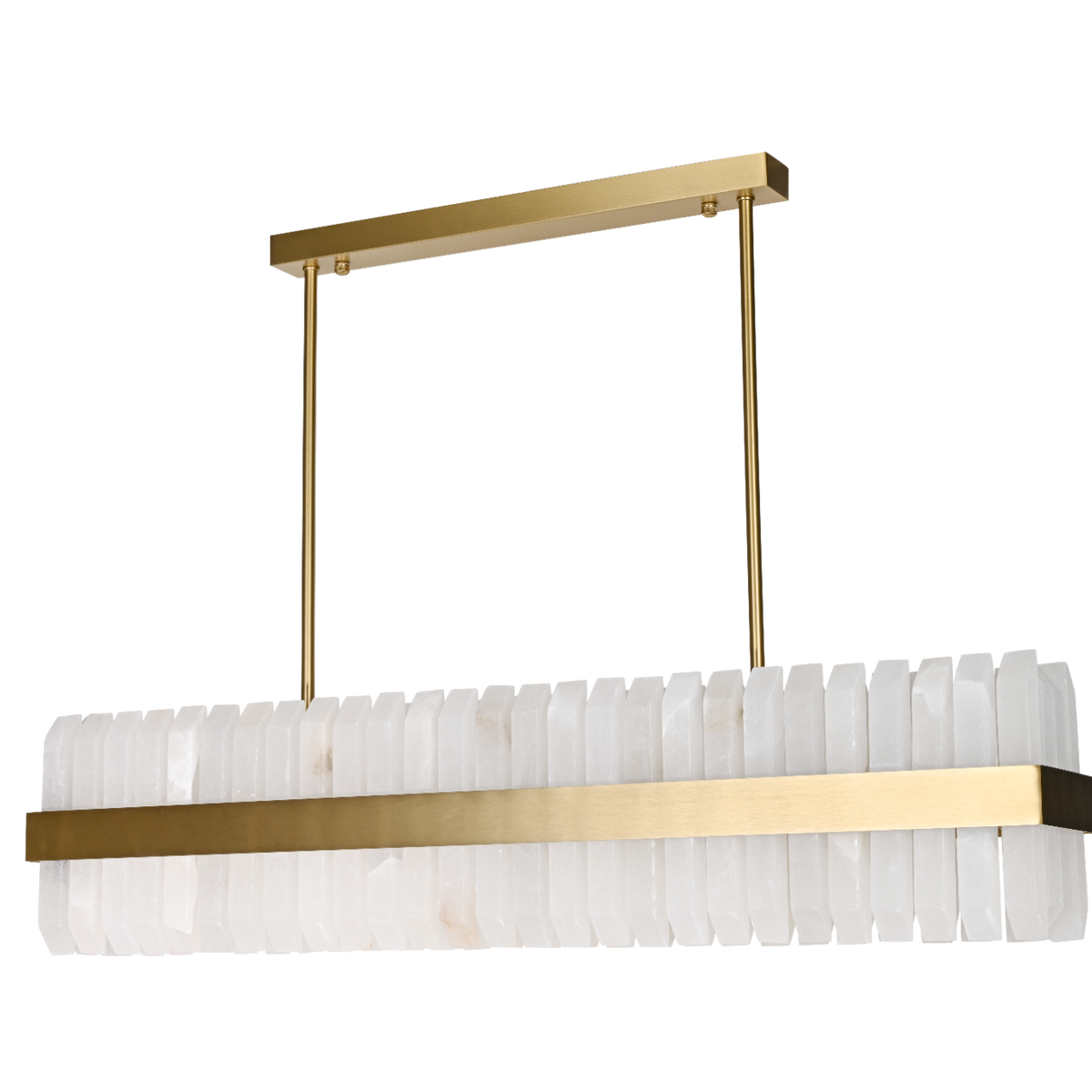 Salerno Gold & Alabaster Linear Dining Pendant 95cm by Luxe Collection