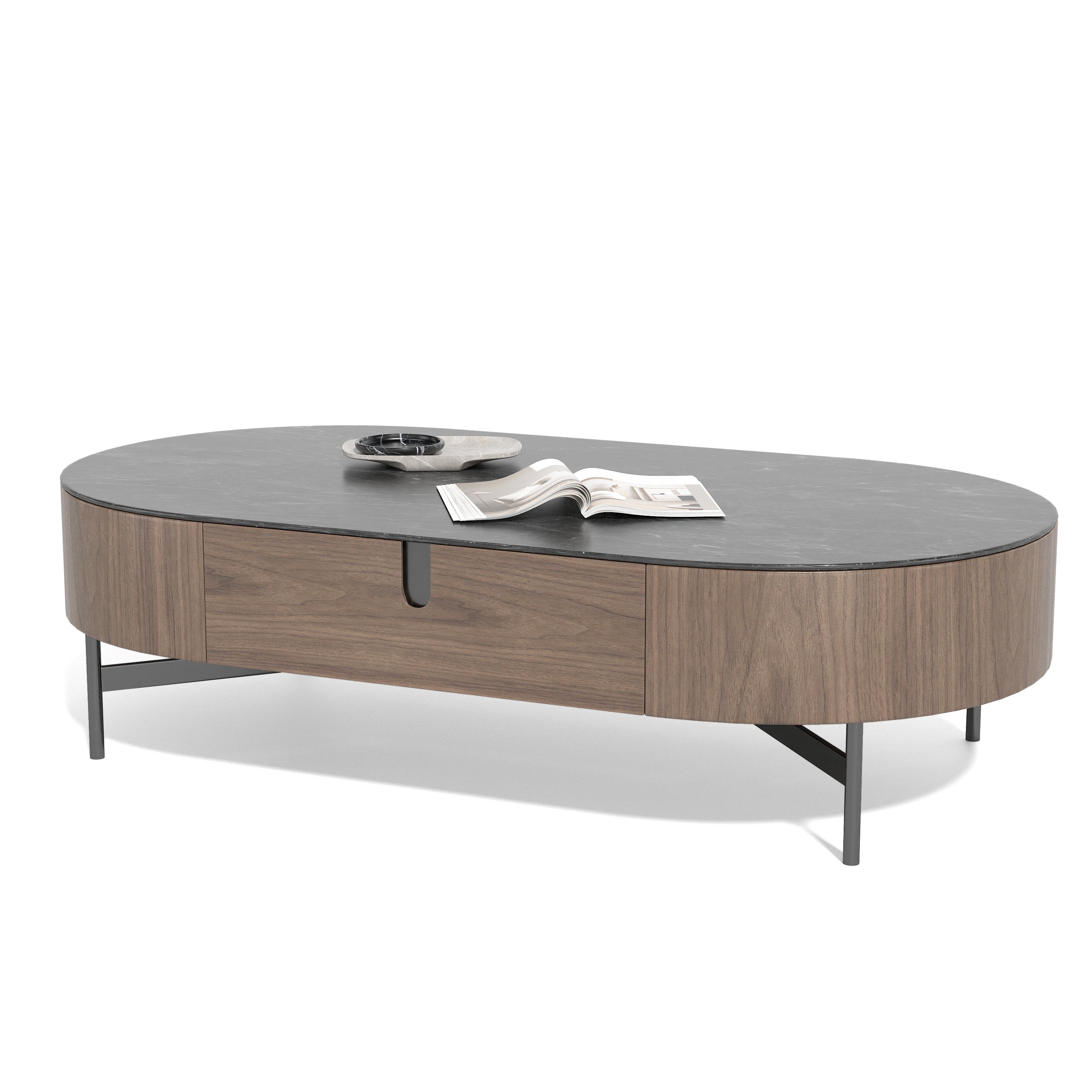 Darcy Walnut & Grey Coffee Table by Tommy Franks