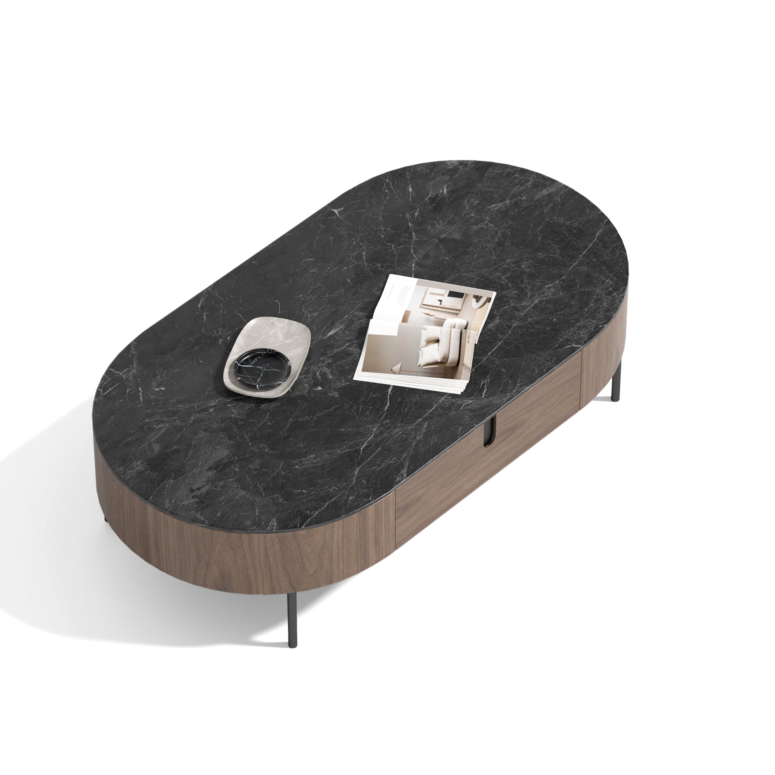 Darcy Walnut & Grey Coffee Table by Tommy Franks