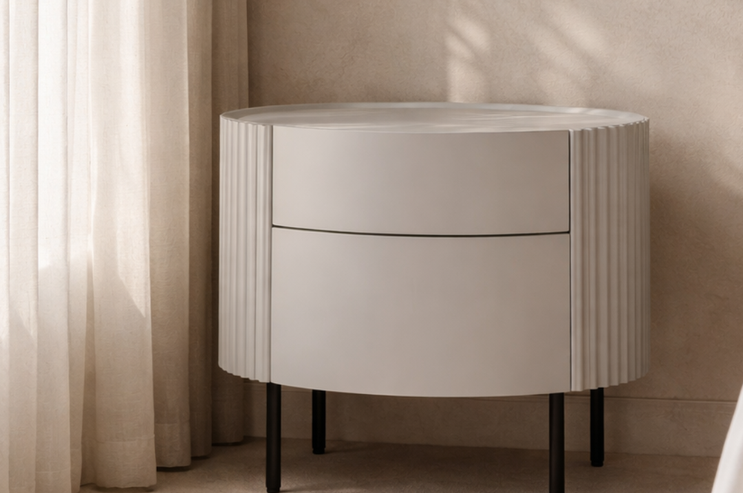 Lantine Light Grey Bedside Table by Tommy Franks