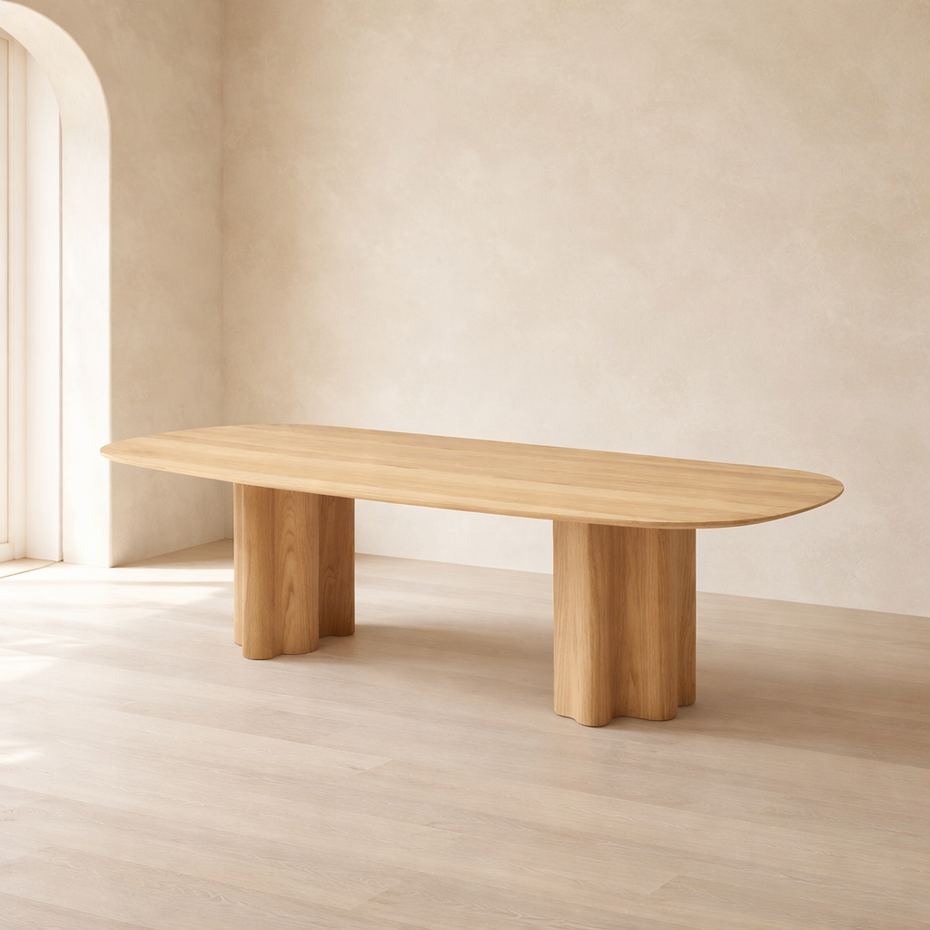 Moon Dining Table Light Oak Wood by Tommy Franks