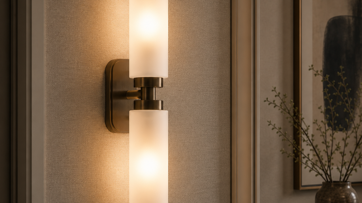 Revere Wall Light in Bronze & Alabaster Shades by Luxe Collection