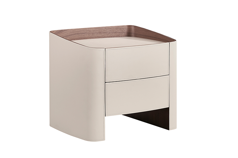 Ruffia Matte Beidge & Walnut Bedside Table by Tommy Franks