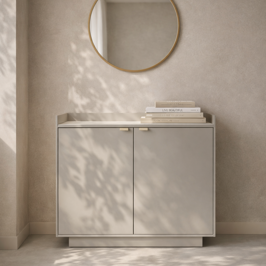 Saviour Matte Beige 2 Door Sideboard by Tommy Franks