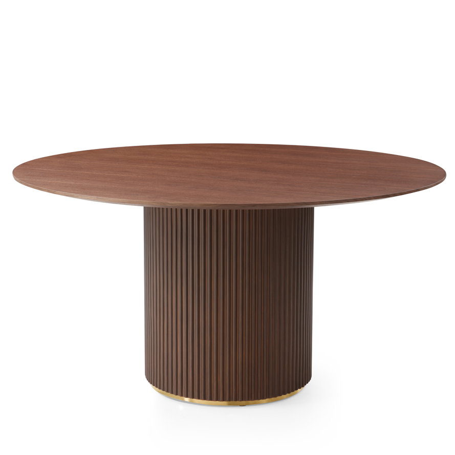 Lantine 150cm Walnut Round Dining Table by Tommy Franks