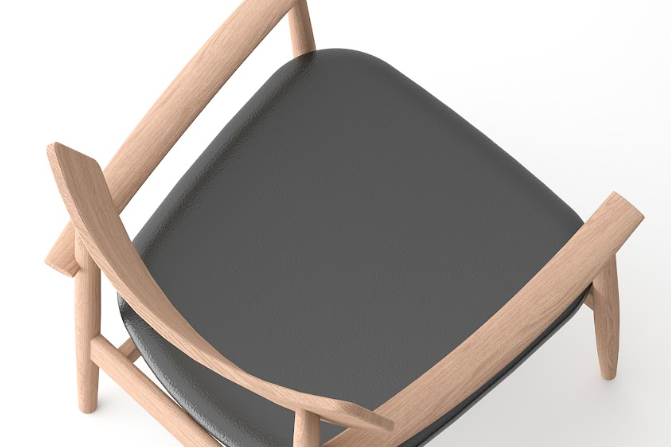 Mono Solid Oak & Black Lounge Chair by Tommy Franks