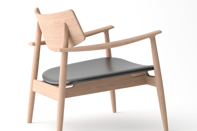 Mono Solid Oak & Black Lounge Chair by Tommy Franks