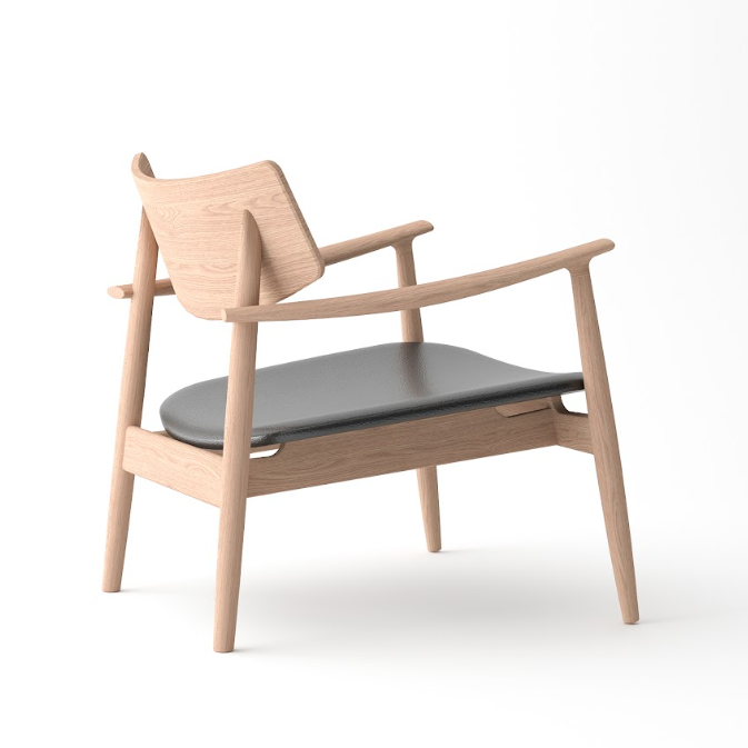 Mono Solid Oak & Black Lounge Chair by Tommy Franks