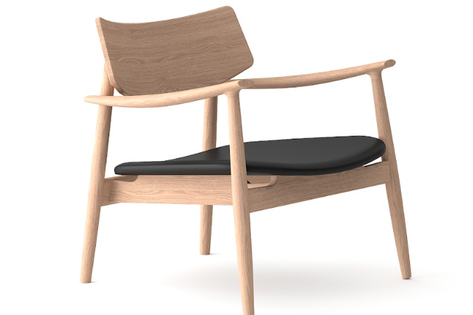 Mono Solid Oak & Black Lounge Chair by Tommy Franks